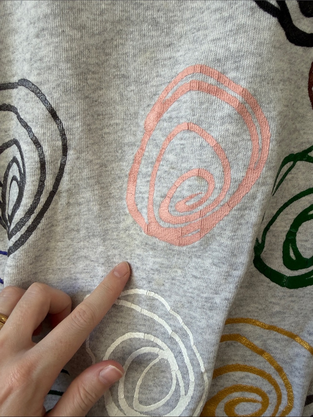 Vintage Hand Painted Swirl Sweatshirt - Picture 6 of 12